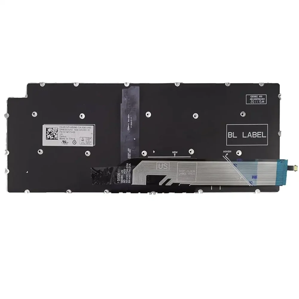 Keyboard Dell Inspiron 13 7391 US Silver Without Frame & With Backlit - Image 2
