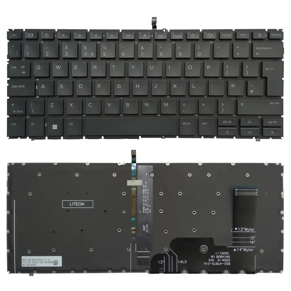 Keyboard HP EliteBook 1040 G9 UK Black Without Frame & With Backlit - Image 3