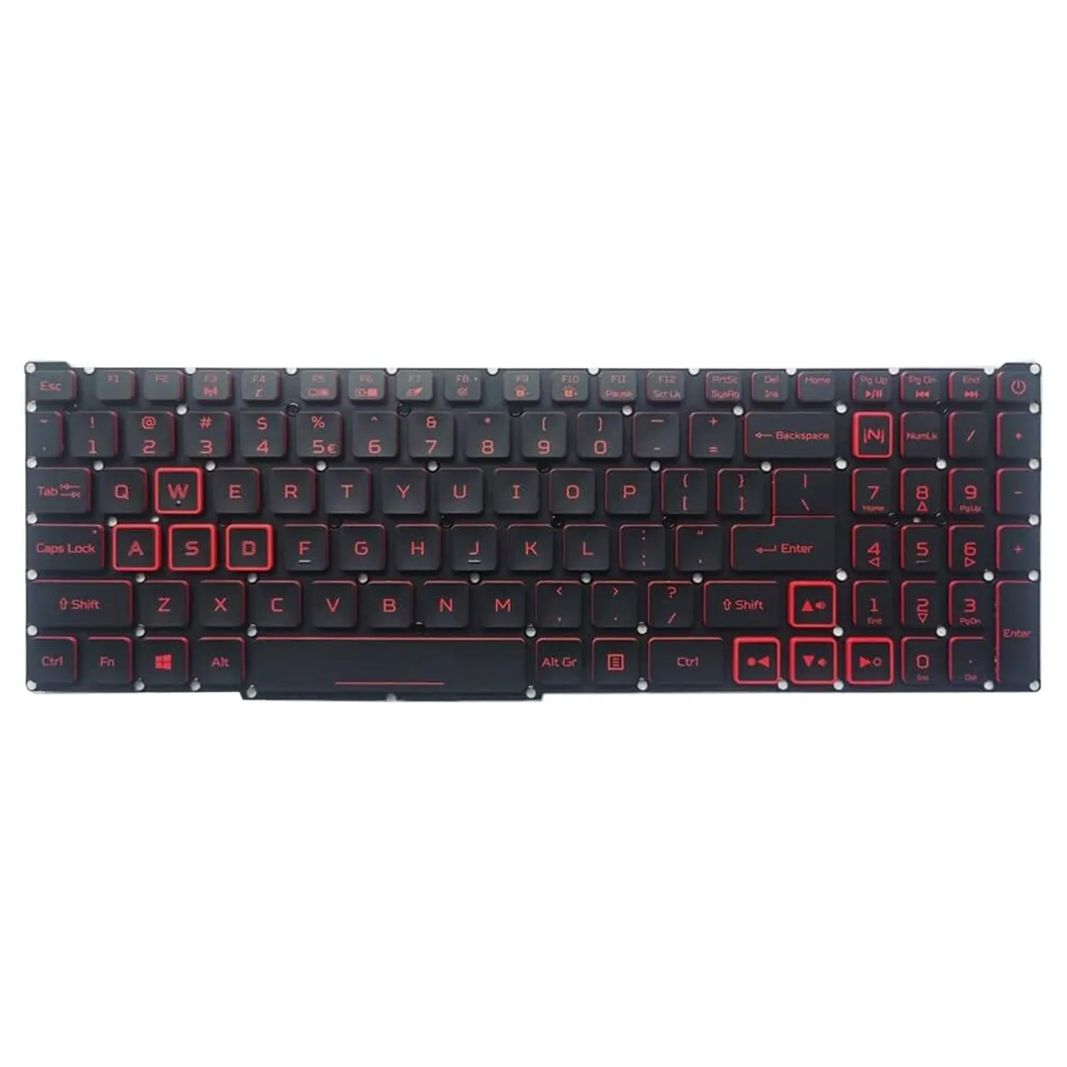 acer nitro an515056 us backlit keyboard red front side