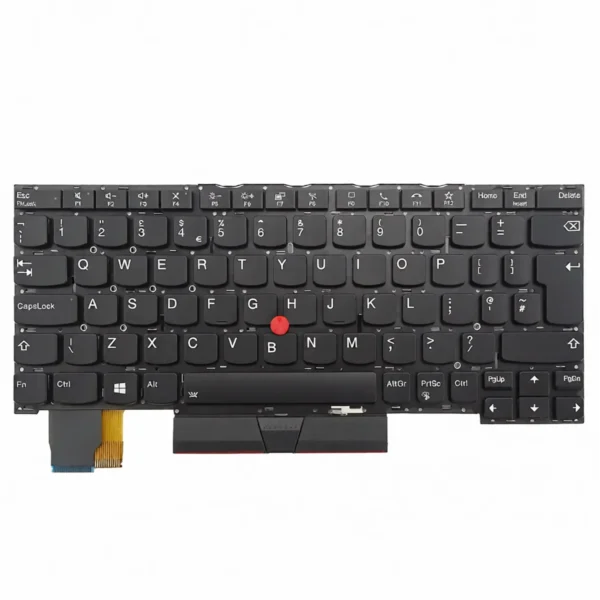 lenovo thinkpad x13 yoga gen 1 uk black with pointer and backlit keyboard front side